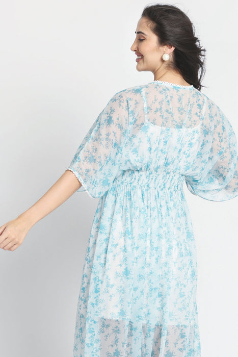 Azure Breeze Flowy Maxi Dress