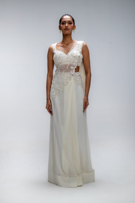 Ivory illume  Cascade saree