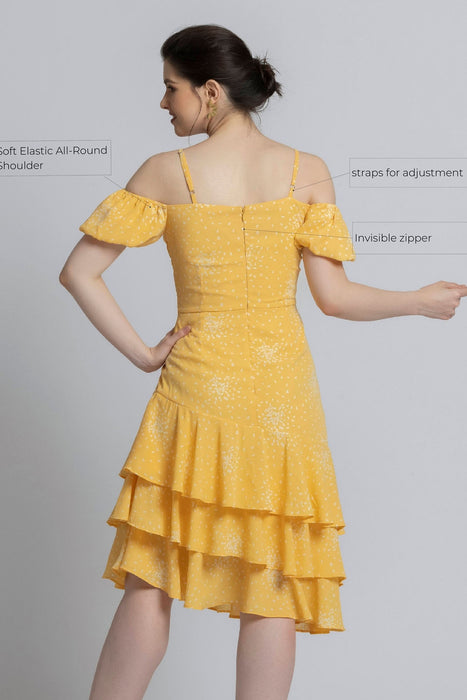 Sunlit Marigold Midi Dress