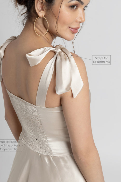 Creamy Sweetheart Midi Dress