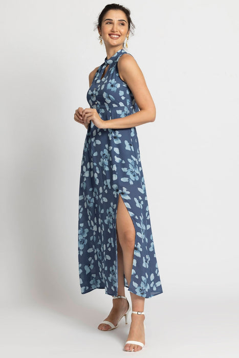Floral Waterfall Halterneck Maxi Dress