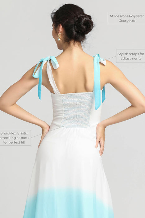 Whispering Blue Ombre Midi Dress
