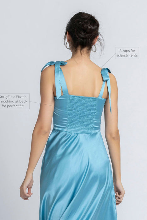 Turquoise Blue Sweetheart Midi Dress