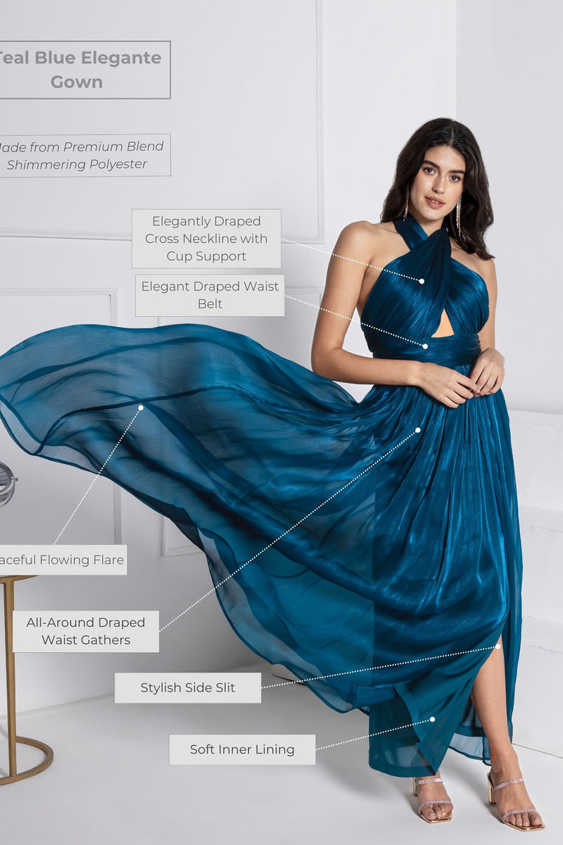 Teal Blue Elegante Gown