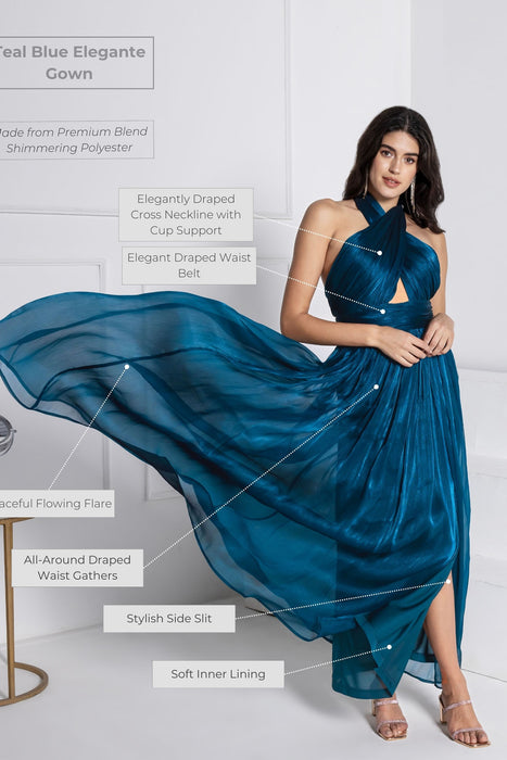 Teal Blue Elegante Gown