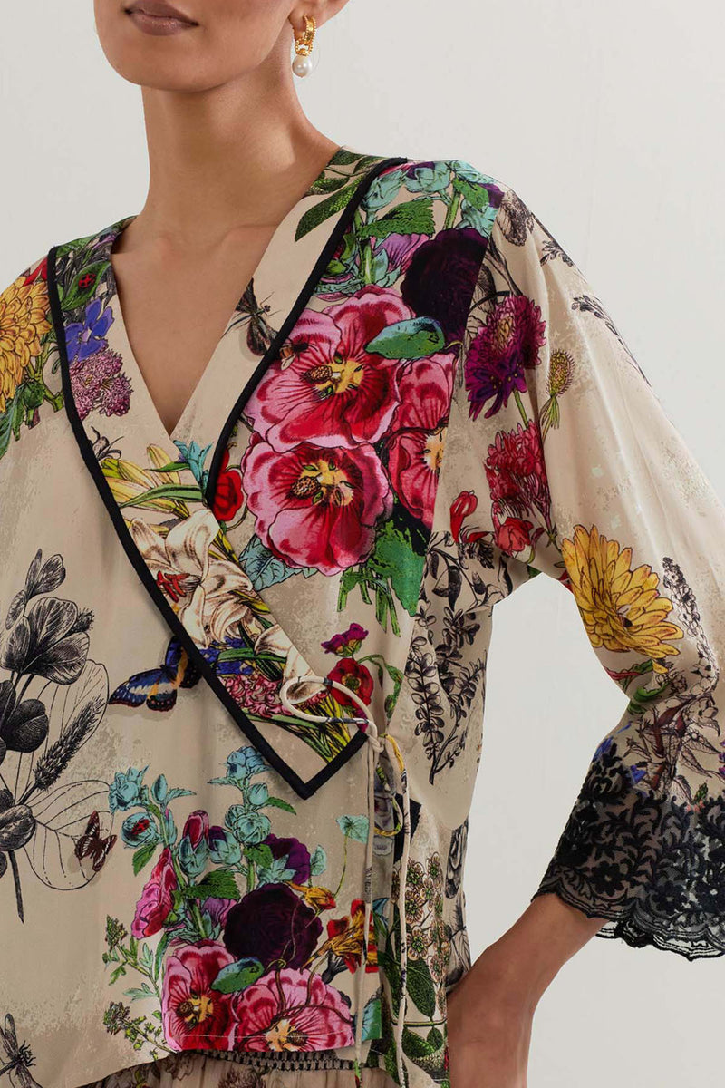 WRAP BLOUSE WITH SKIRT