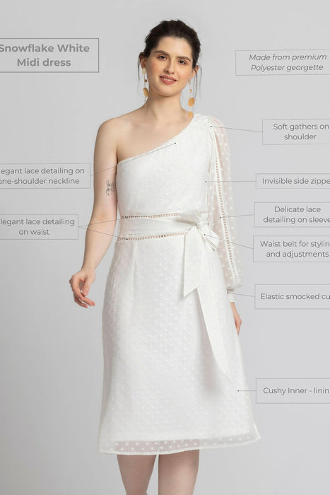 Snowflake White Midi dress