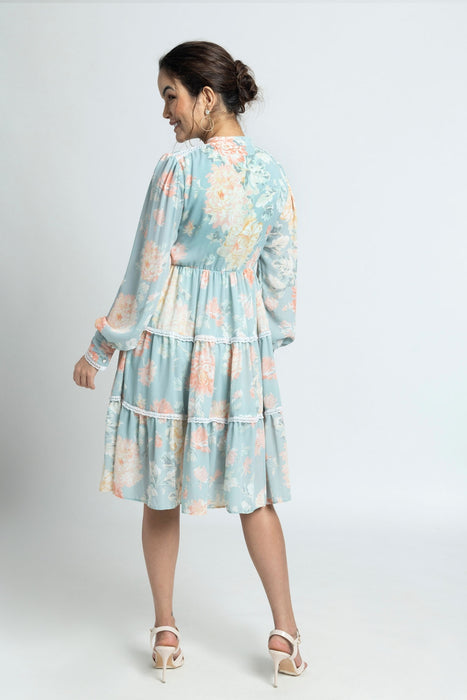 Frost Blue tiered Mini Dress