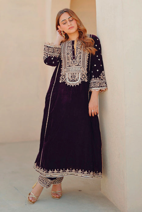 Marya - Long A-line Kurta with Salwar