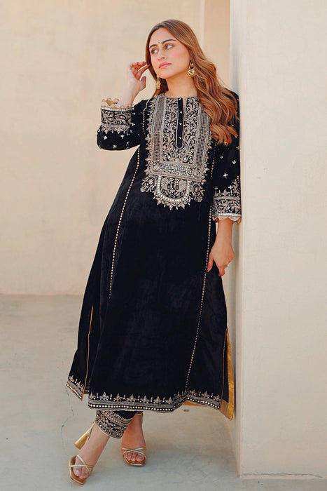 Marya - Long A-line Kurta with Salwar