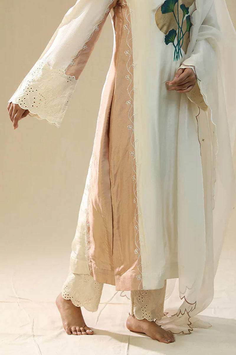 Ivory Handpainted Kurta Suit Set