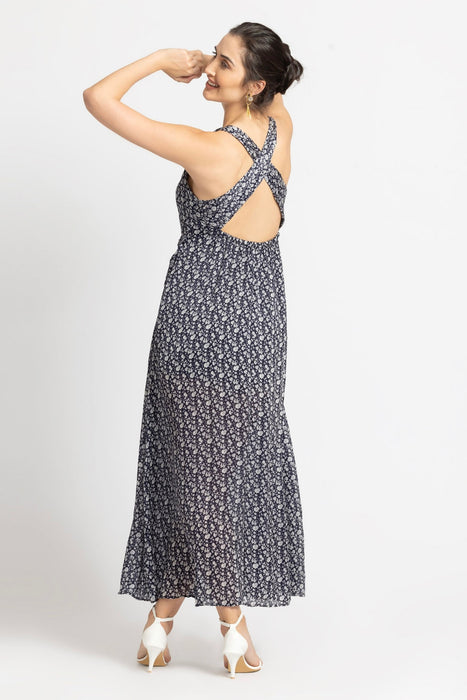 Blue Motif Maxi Dress