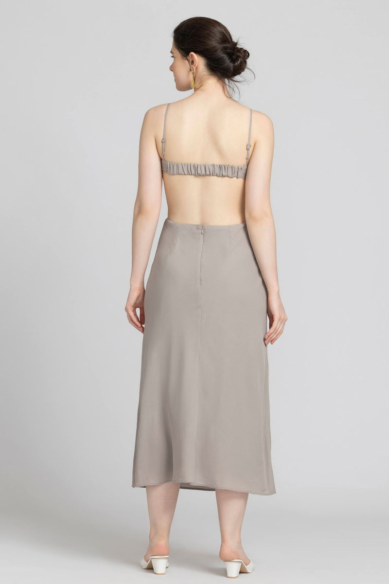 Ethereal Grey Midi Dress