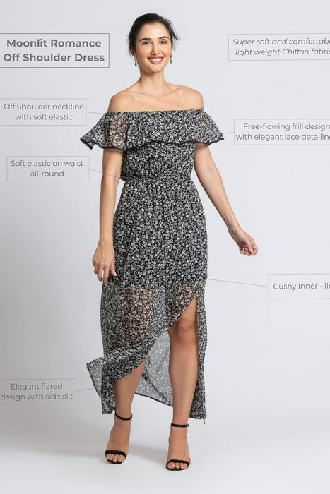 Moonlit Romance Off Shoulder Dress