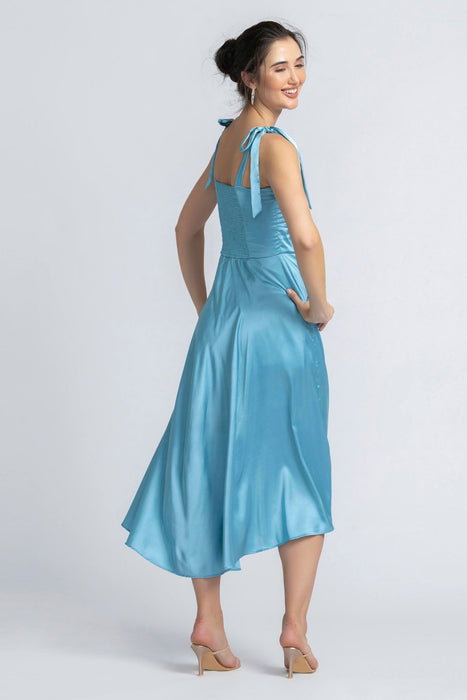 Turquoise Blue Sweetheart Midi Dress