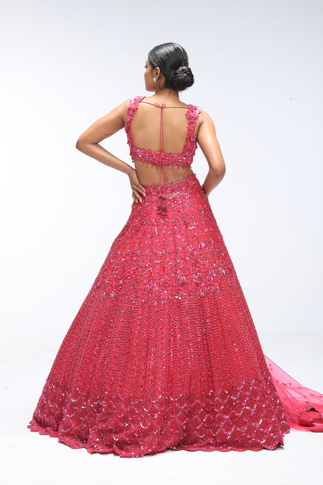 Pink ember  Lagoon Lehenga
