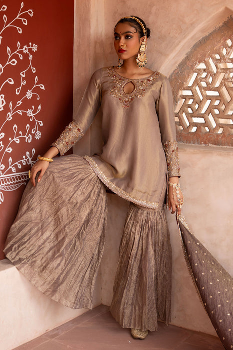 Shahbano Hand-Embroidered Gharara Set