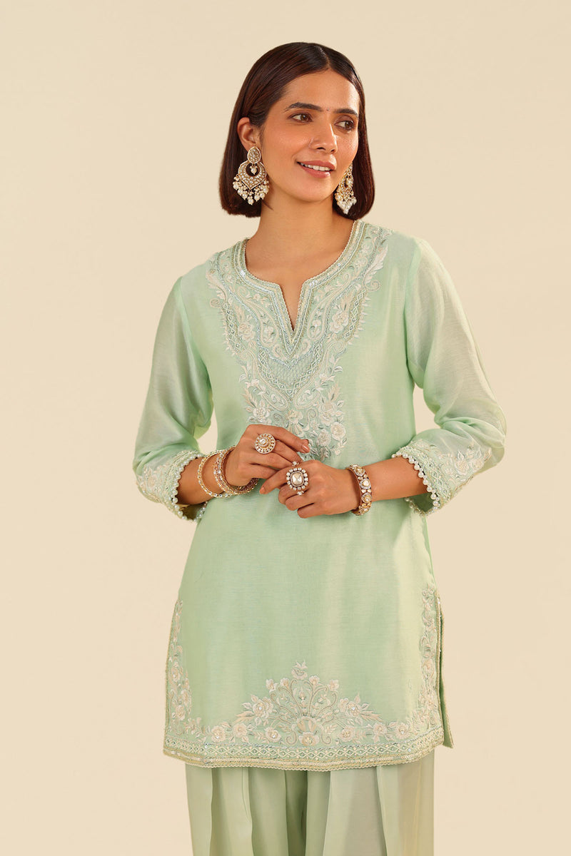 Haniya - Short Kurta With Salwar (Mint Green)