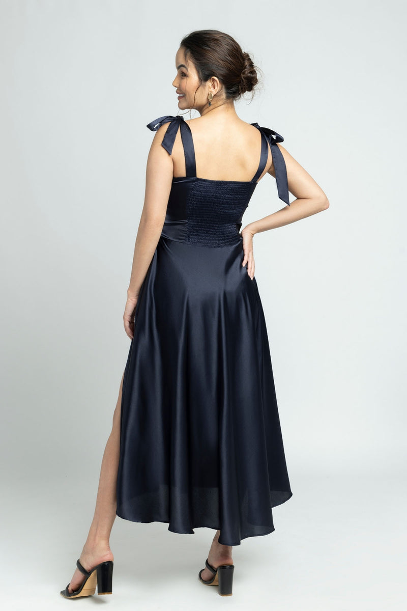 Navy Nights Sweetheart Midi Dress