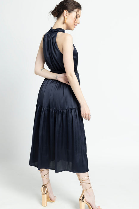 Navy Nights Halterneck Midi Dress