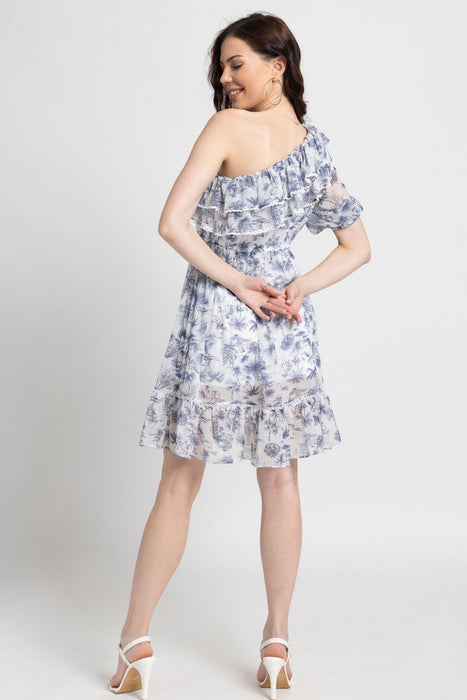 Tropical Breeze Frill Mini Dress