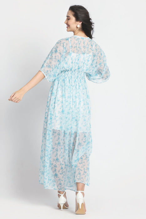 Azure Breeze Flowy Maxi Dress
