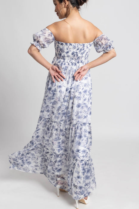 Tropical Breeze Off Shoulder Maxi Dress