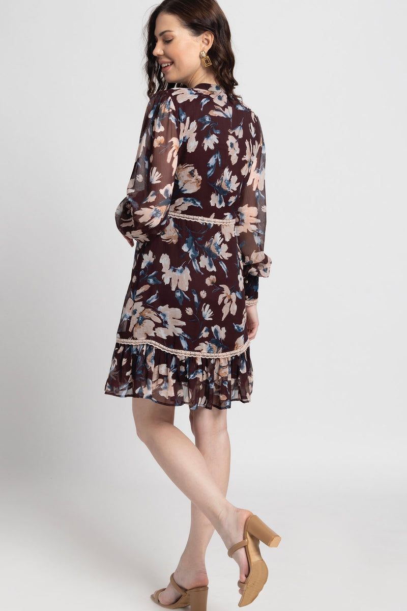 Russet Bloom Mini Dress