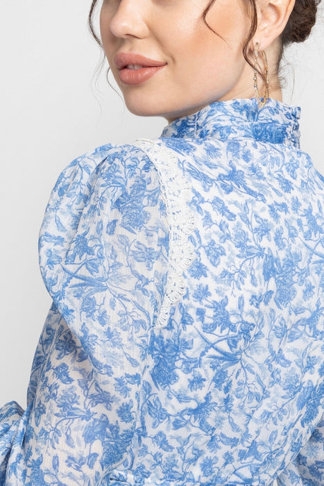 Misty Floral Mandarin Mini Dress