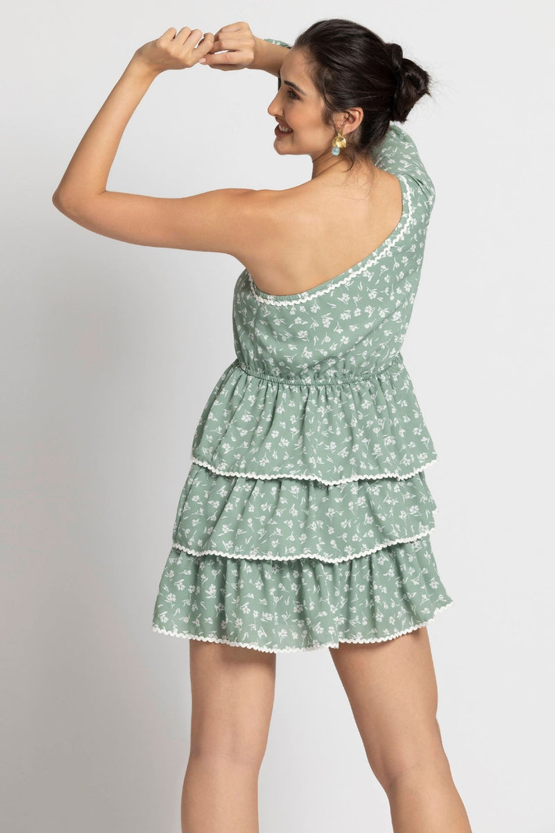 Tranquil Garden Asym Mini Dress