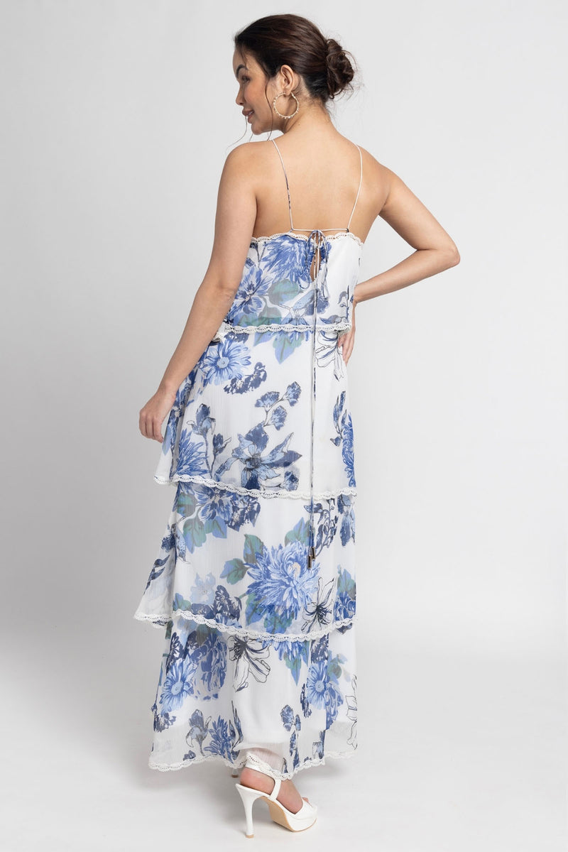 Serene Floral Layered Maxi Dress