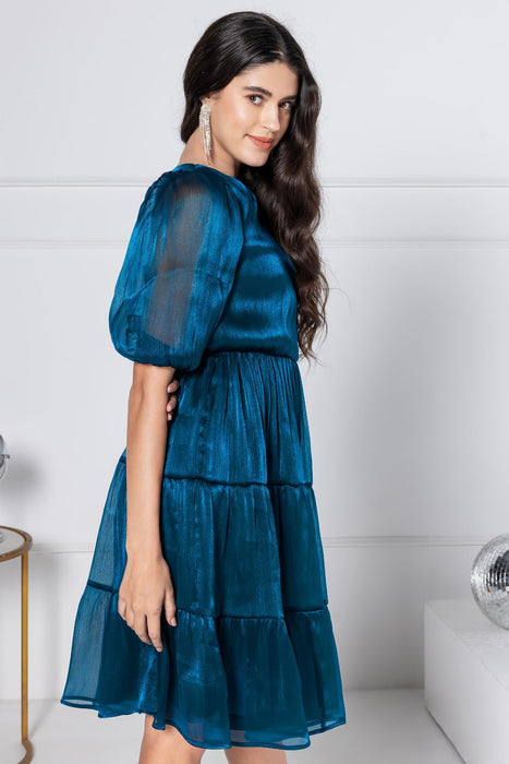 Teal Blue Glam Soirée Dress