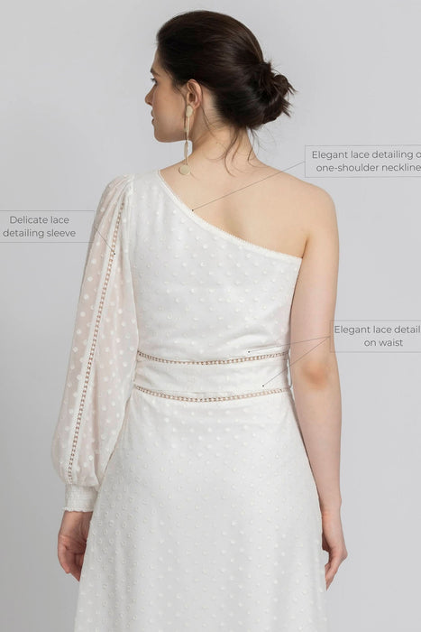 Snowflake White Midi dress