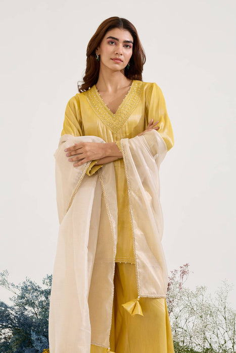 Old Yellow Kota Tissue Dupatta