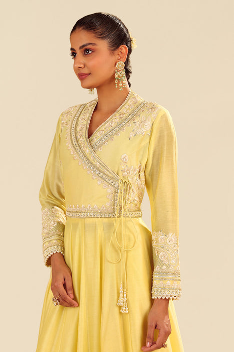 Ameena - Long Anarkali With Skirt (Lemon Yellow)