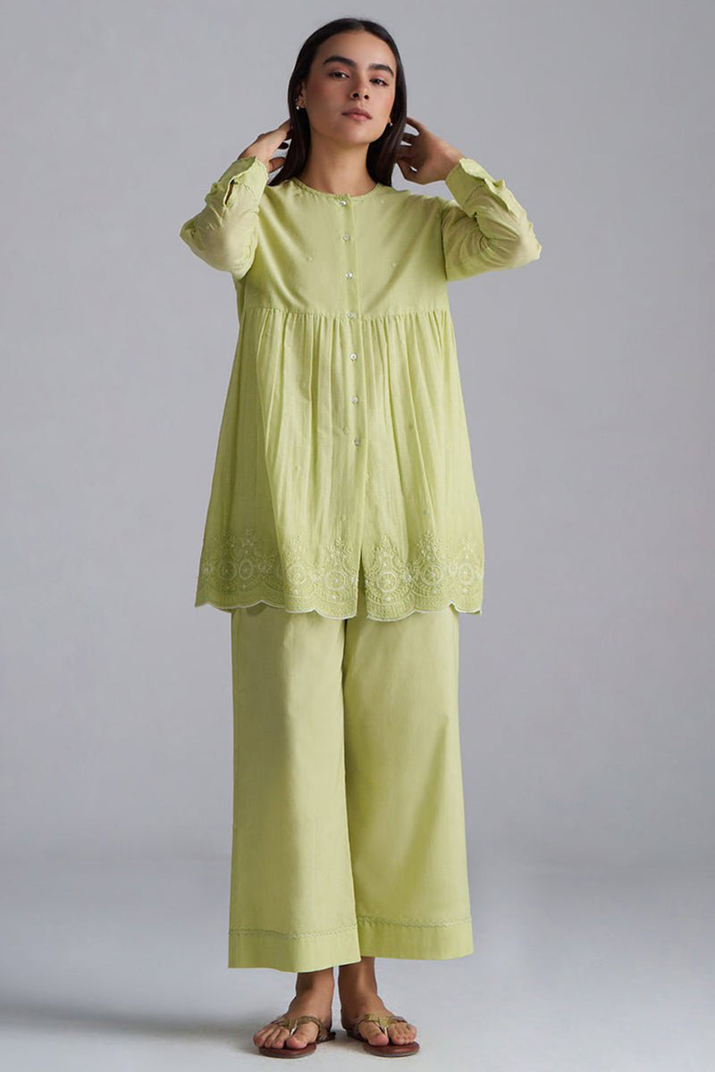 Fresh Mint Green Mul-Mul Co-ord Set