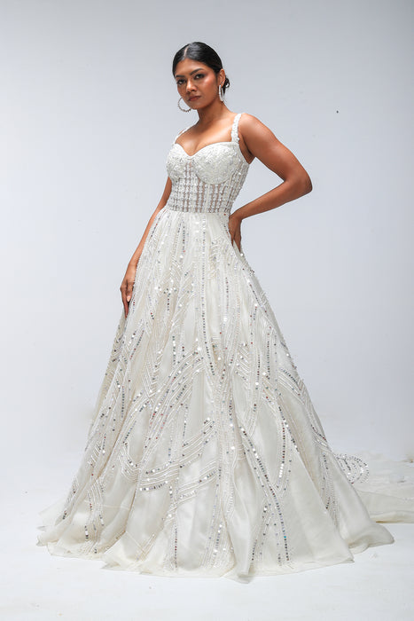 Ivory illume Moonwave Gown