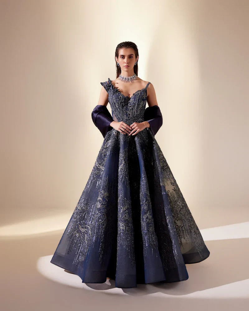 Midnight Blue Drizzle Gown