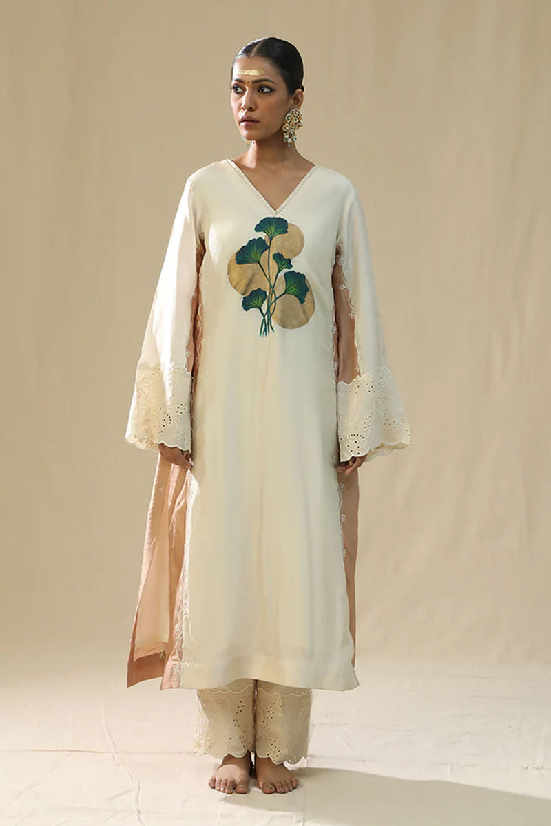 Ivory Handpainted Kurta Suit Set