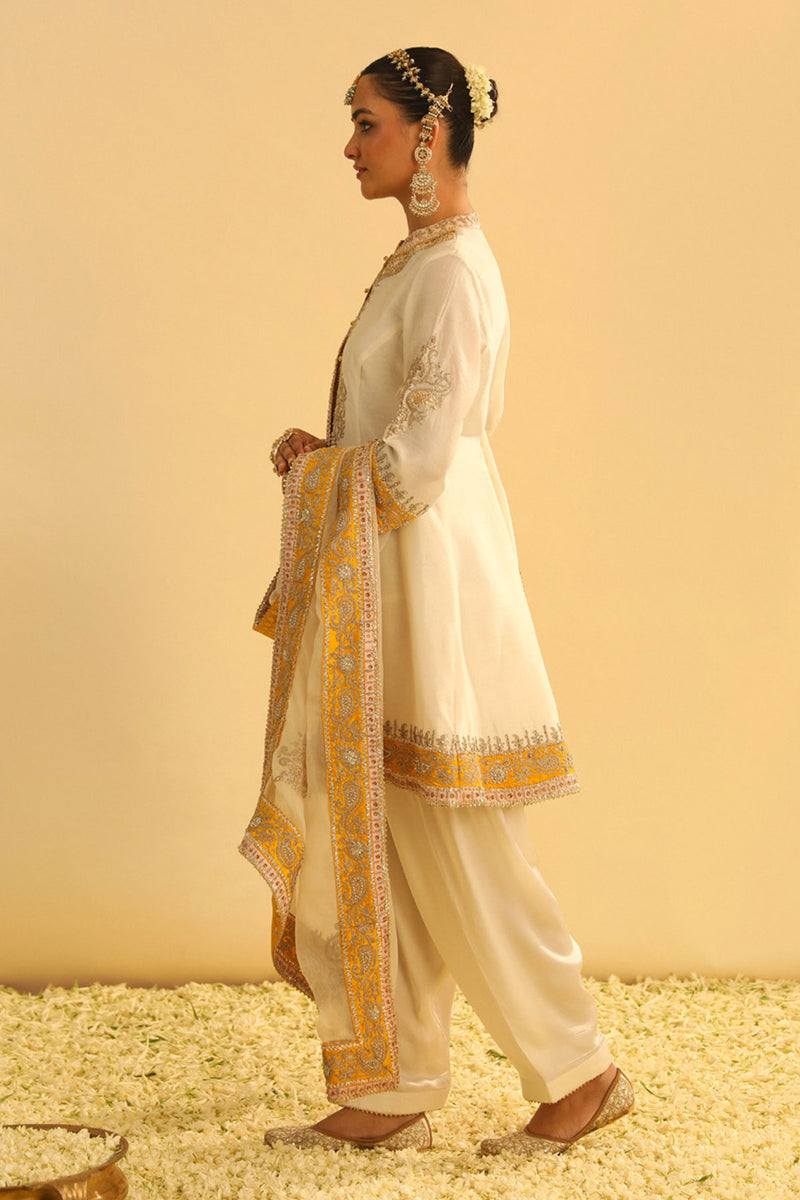 Amani - Daisy Ivory A-line Kurta with Salwar & Dupatta