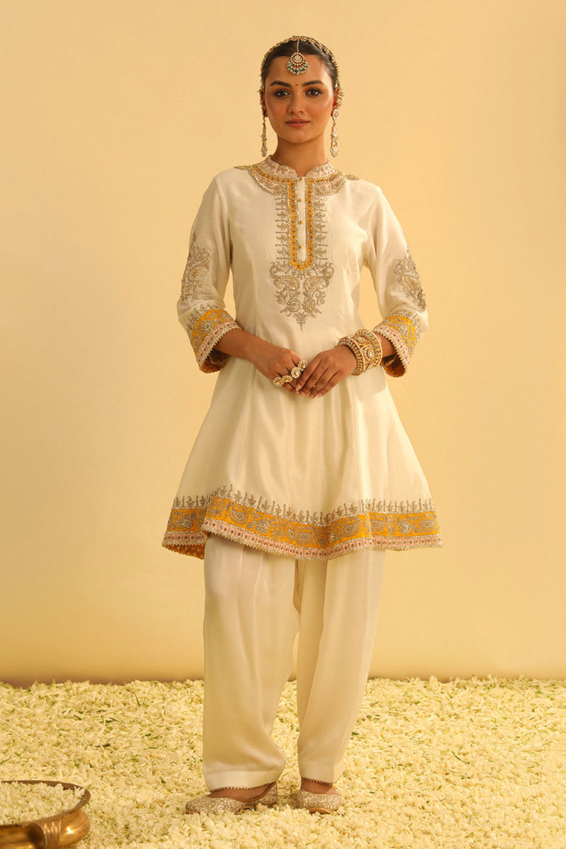 Amani - Daisy Ivory A-line Kurta with Salwar & Dupatta