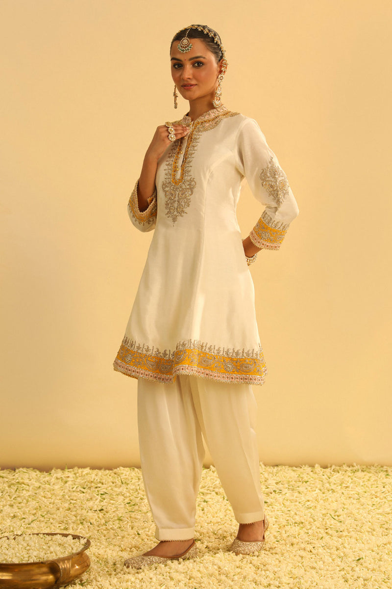 Amani - Daisy Ivory A-line Kurta with Salwar & Dupatta
