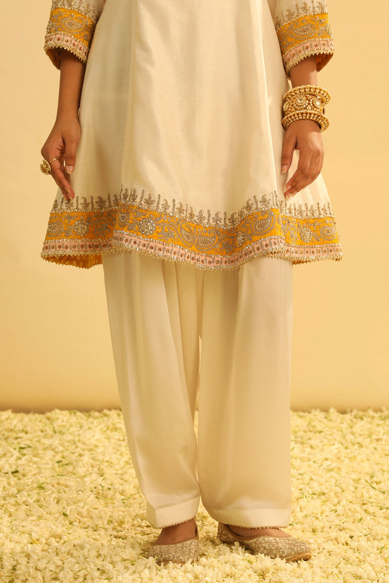 Amani - Daisy Ivory A-line Kurta with Salwar & Dupatta