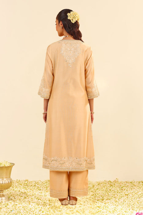 Sereen - A-Line Kurta With Palazzo (Beige)