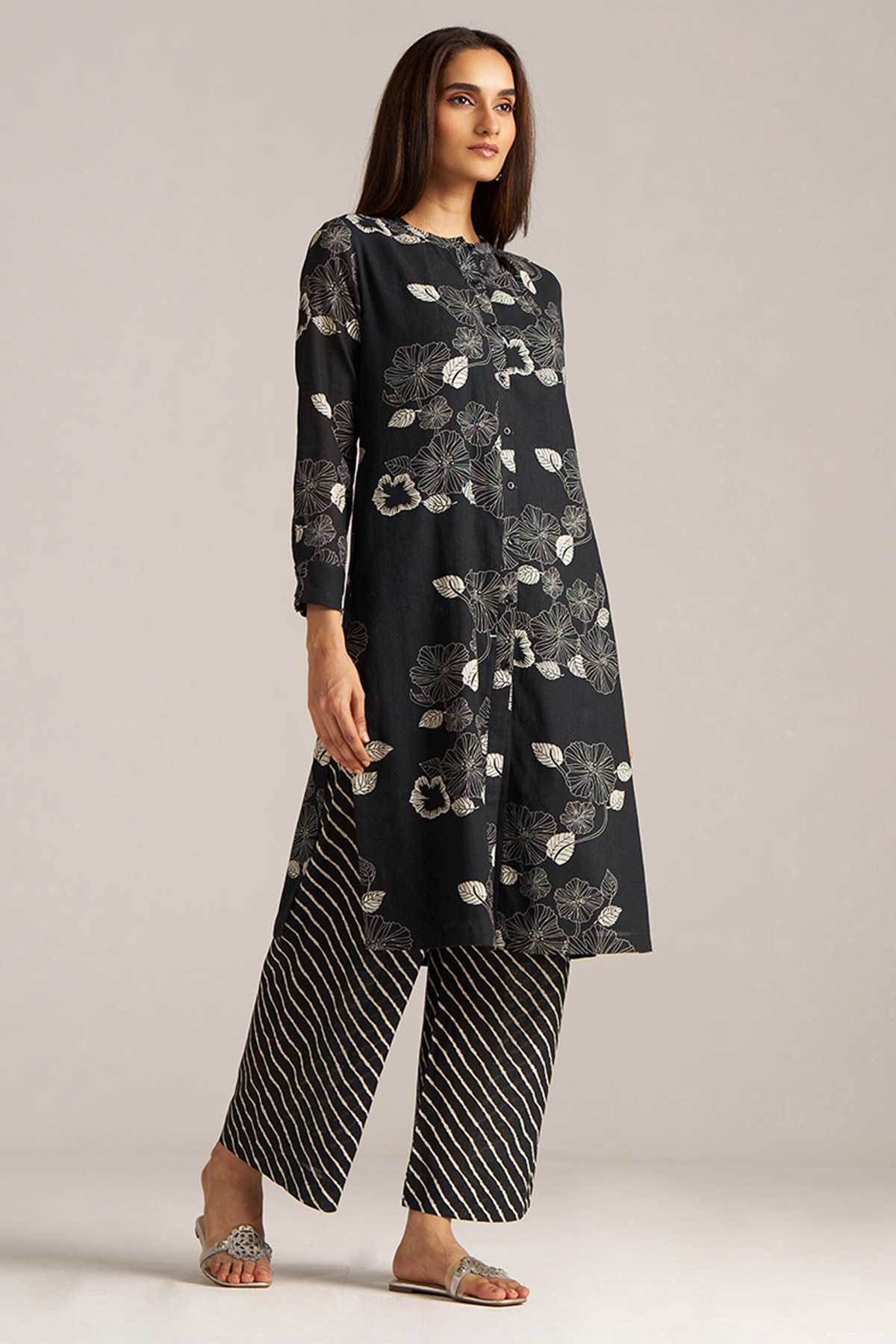 Black and White Linen Print Co-ord Set — GAIA by Archie