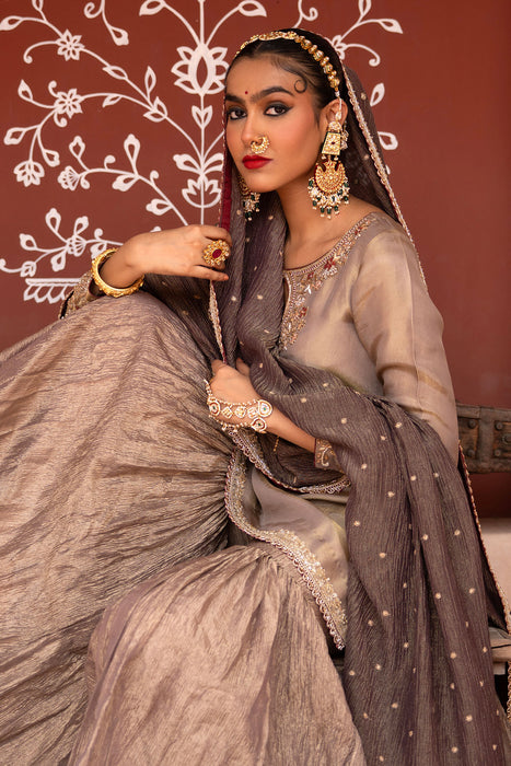 Shahbano Hand-Embroidered Gharara Set
