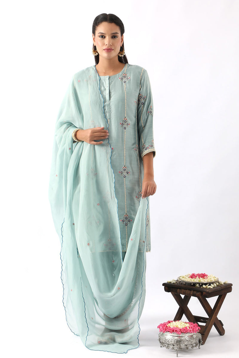 Blush Pink Embroidered Kurta & Dhoti Set