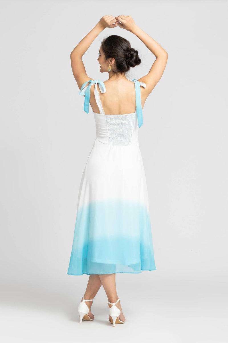 Whispering Blue Ombre Mini Dress
