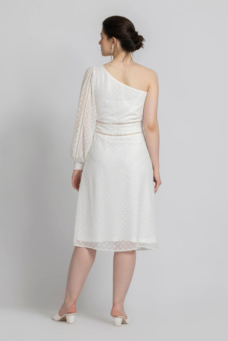 Snowflake White Midi dress