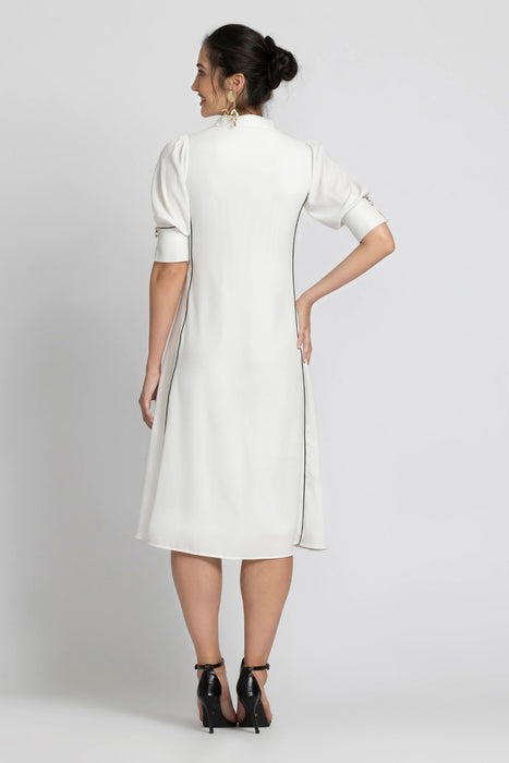 Blanc Elegance Midi Dress